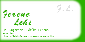 ferenc lehi business card